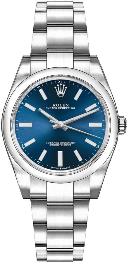 Rolex Oyster Perpetual Watches Ladies Blue Self winding Automatic 124200-0003 Watch