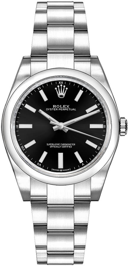 Rolex Oyster Perpetual Watches Ladies Black Self winding Automatic 124200-0002 Watch