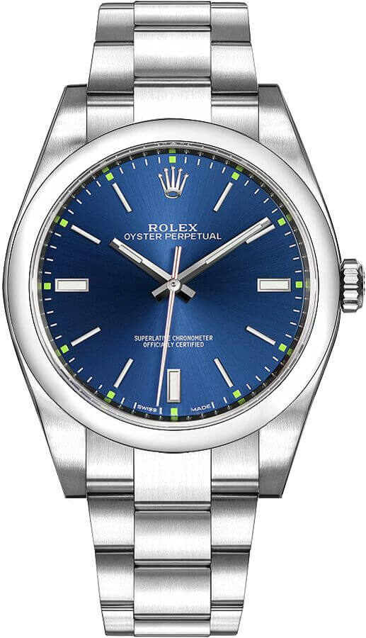 Rolex Oyster Perpetual Watches Mens Blue Self winding Automatic 114300-0003-SD Watch