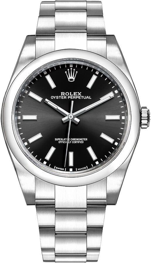 Rolex Oyster Perpetual Watches Mens Black Self winding Automatic 114300-0005-S Watch