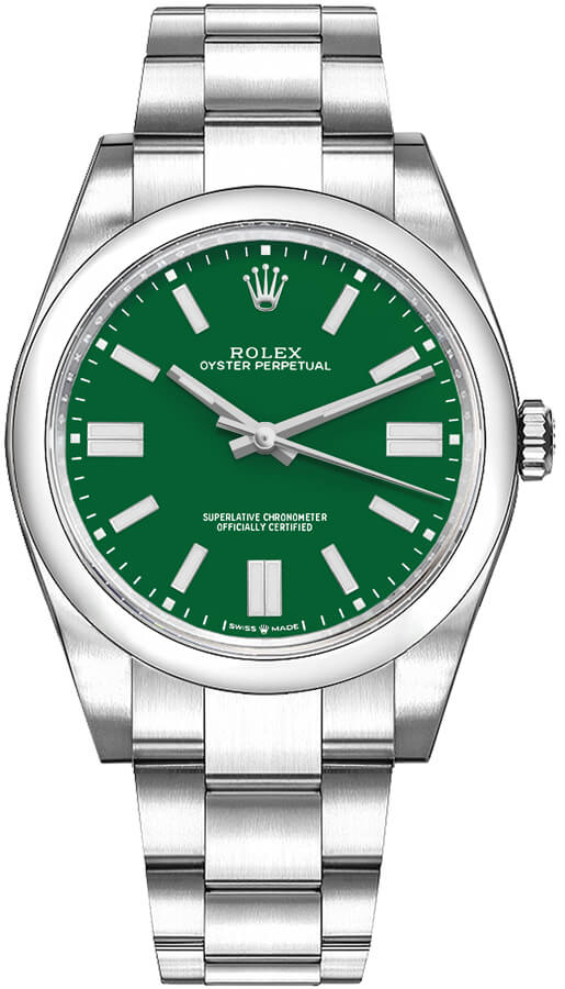 Rolex Oyster Perpetual Watches Mens Green Self winding Automatic 124300-0005 Watch