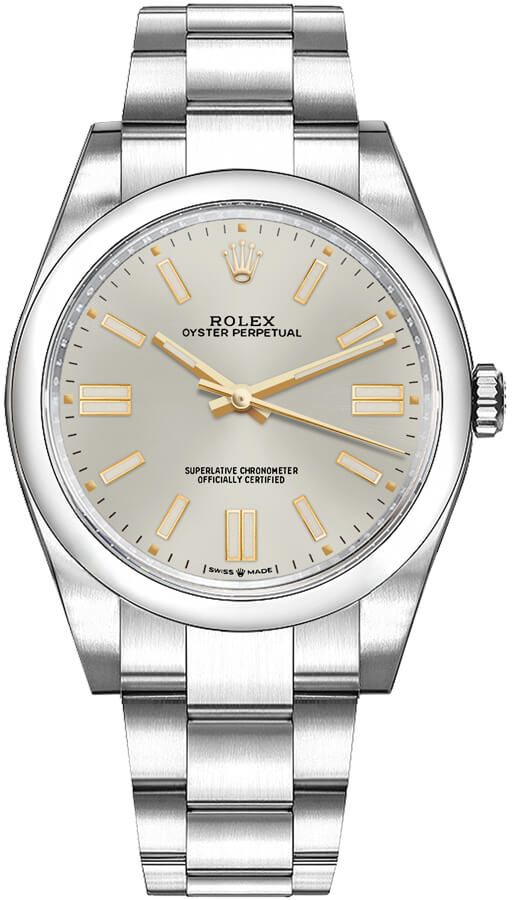 Rolex Oyster Perpetual Watches Mens Silver Self winding Automatic 124300-0001 Watch