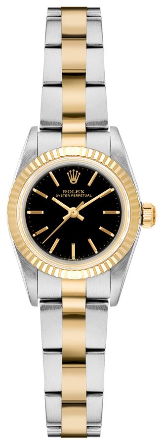 Rolex Oyster Perpetual Watches Ladies Black Self winding Automatic 6719-BLACK Watch