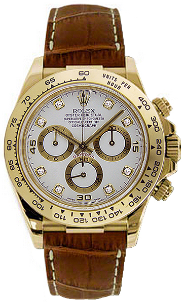 Rolex Cosmograph Daytona Watches Mens White Self winding Automatic 116518-WHTDBR Watch
