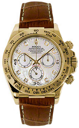 Rolex Cosmograph Daytona Watches Mens Pearl White Self winding Automatic 116518-MOPDBR Watch