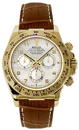 Rolex Cosmograph Daytona Watches Mens Pearl White Self winding Automatic 116518-MOPABR Watch