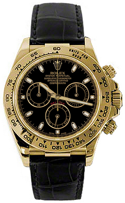 Rolex Cosmograph Daytona Watches Mens Black Self winding Automatic 116518-BLKSBK Watch