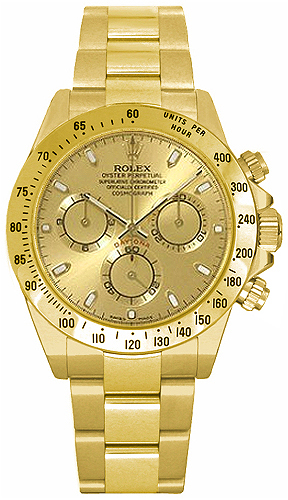 Rolex Cosmograph Daytona Watches Mens Champagne Self winding Automatic 116528-0045 Watch