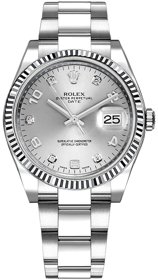 Rolex Oyster Perpetual Watches Ladies Silver Self winding Automatic 115234-0012 Watch