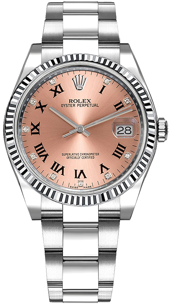 Rolex Oyster Perpetual Watches Ladies Pink Dial Set with Diamonds Self winding Automatic Chronometer 115234-PNKDRO Watch