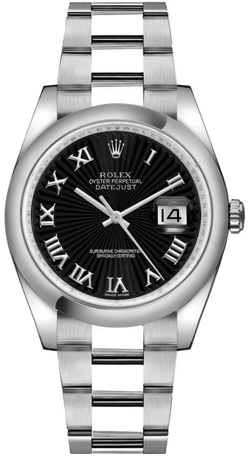 Rolex Datejust Watches Ladies Black Self winding Automatic Chronometer 116200-BLKBRO Watch