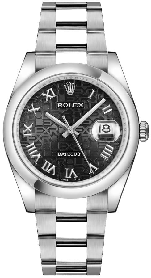 Rolex Datejust Watches Black Self winding Automatic Chronometer 116200-BLKJRO Watch
