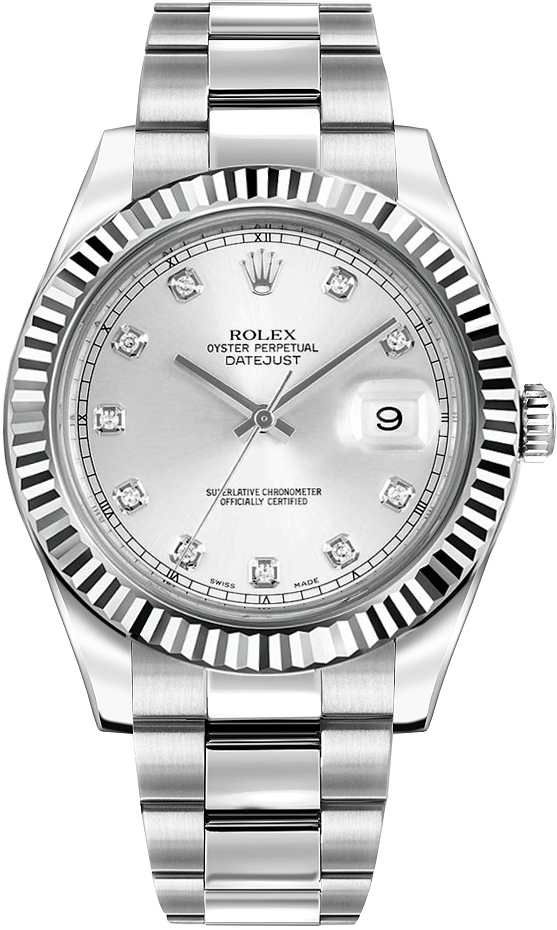 Rolex Datejust Watches Mens Silver Self winding Automatic 116334-0007 Watch