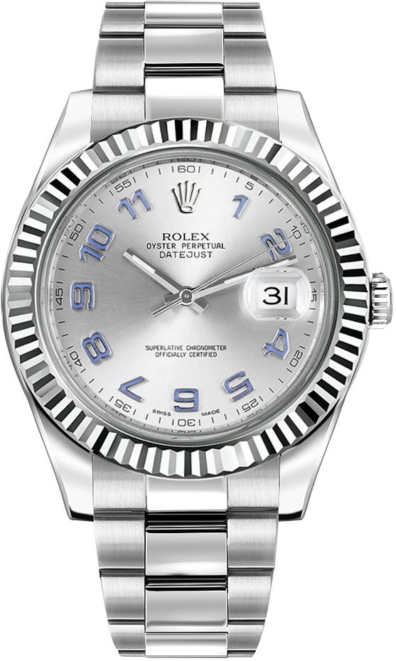 Rolex Datejust Watches Mens Silver Self winding Automatic 116334-0001 Watch