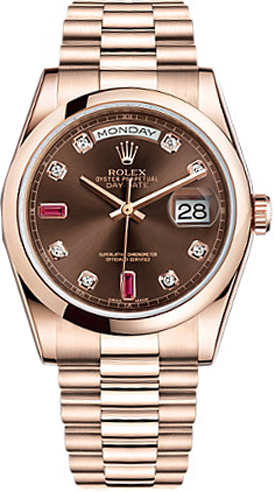 Rolex Day-Date Watches  Chocolate Brown  118205-BRNDDP Watch
