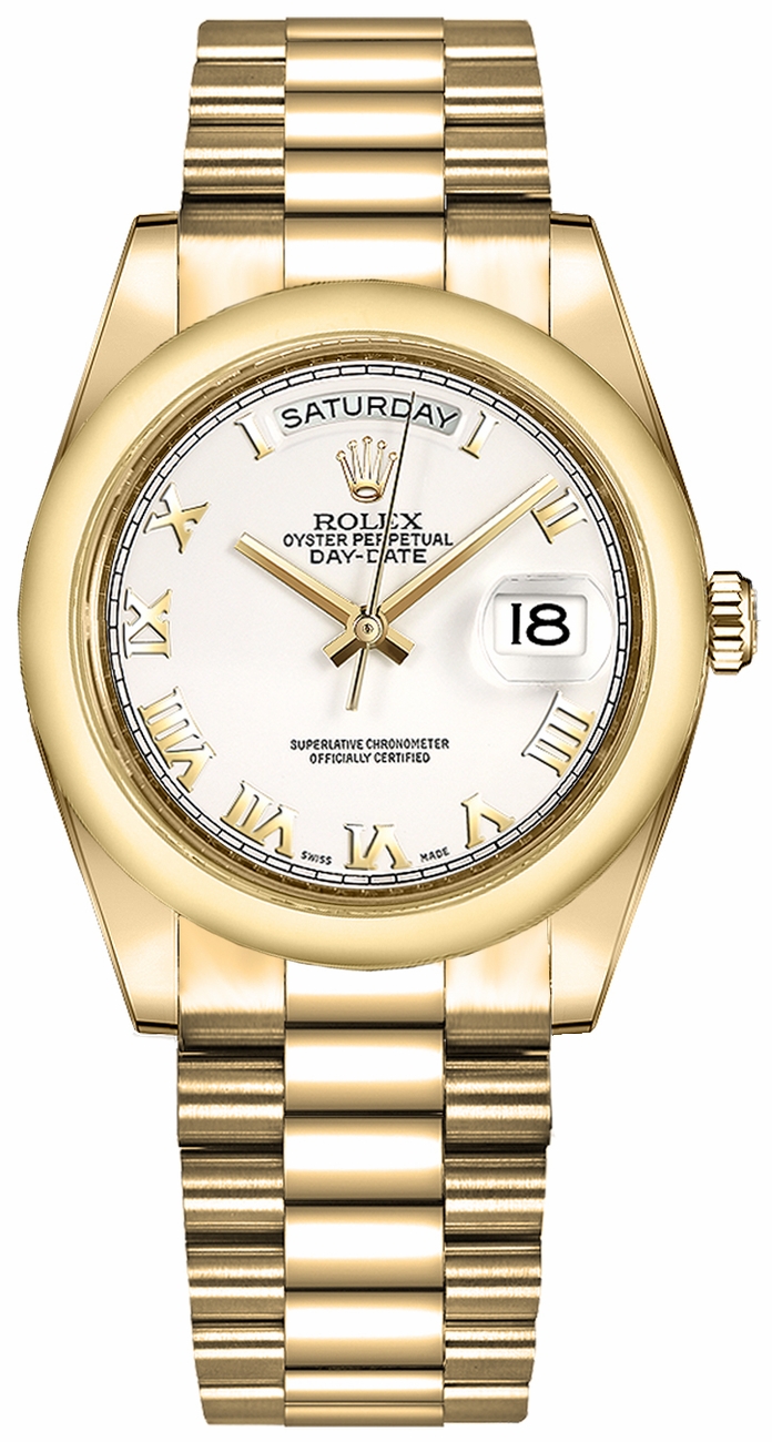 Rolex Day-Date Watches Unisex White Self Winding Automatic 118208-0072 Watch