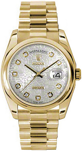 Rolex Day-Date Watches Unisex Silver Self winding Automatic Chronometer 118208-SVJDDP Watch