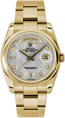 Rolex Day-Date Watches  Meteorite Grey Dial Set with Diamonds  118208-0134 Watch
