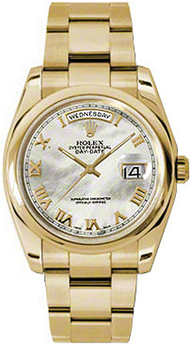Rolex Day-Date Watches Unisex Pearl White Self winding Automatic Chronometer 118208-MOPRDO Watch