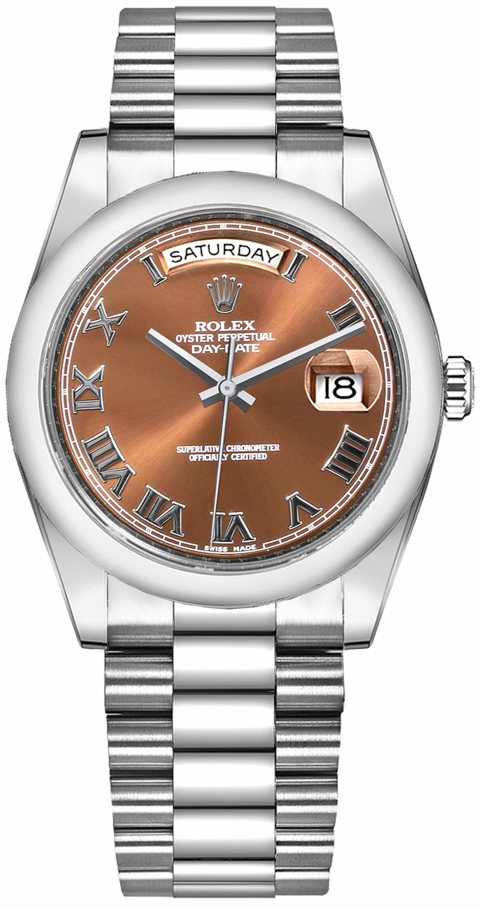 Rolex Day-Date Watches Chocolate Self winding Automatic Chronometer 118209-CPRRP Watch