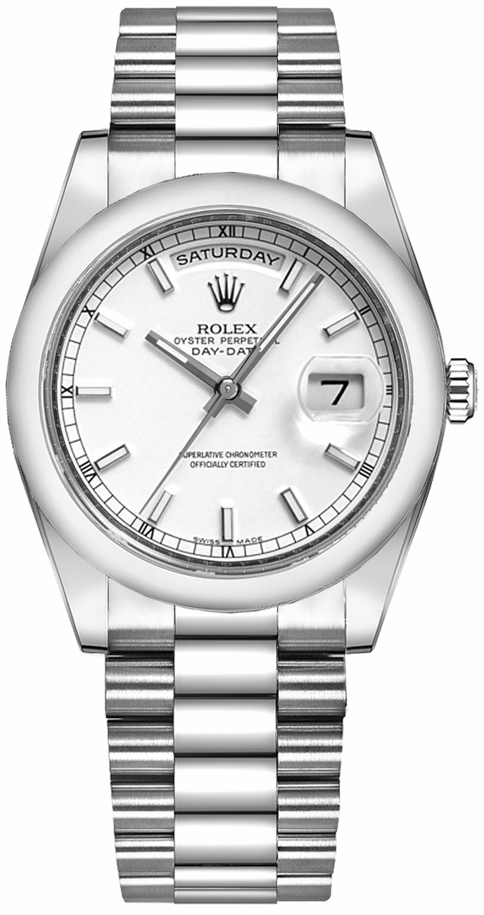 Rolex Day-Date Watches White Self winding Automatic Chronometer 118209-WHTSP Watch