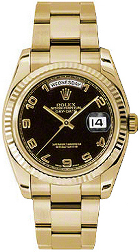 Rolex Day-Date Watches Unisex Black Self winding Automatic Chronometer 118238-BLKAFO Watch