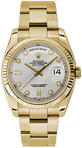 Rolex Day-Date Watches Silver Self winding Automatic Chronometer 118238-0163 Watch