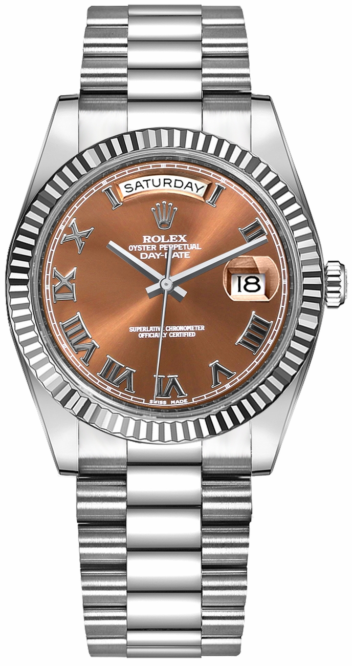 Rolex Day-Date Watches Unisex Brown Self winding Automatic Chronometer 118239-CPRRP Watch