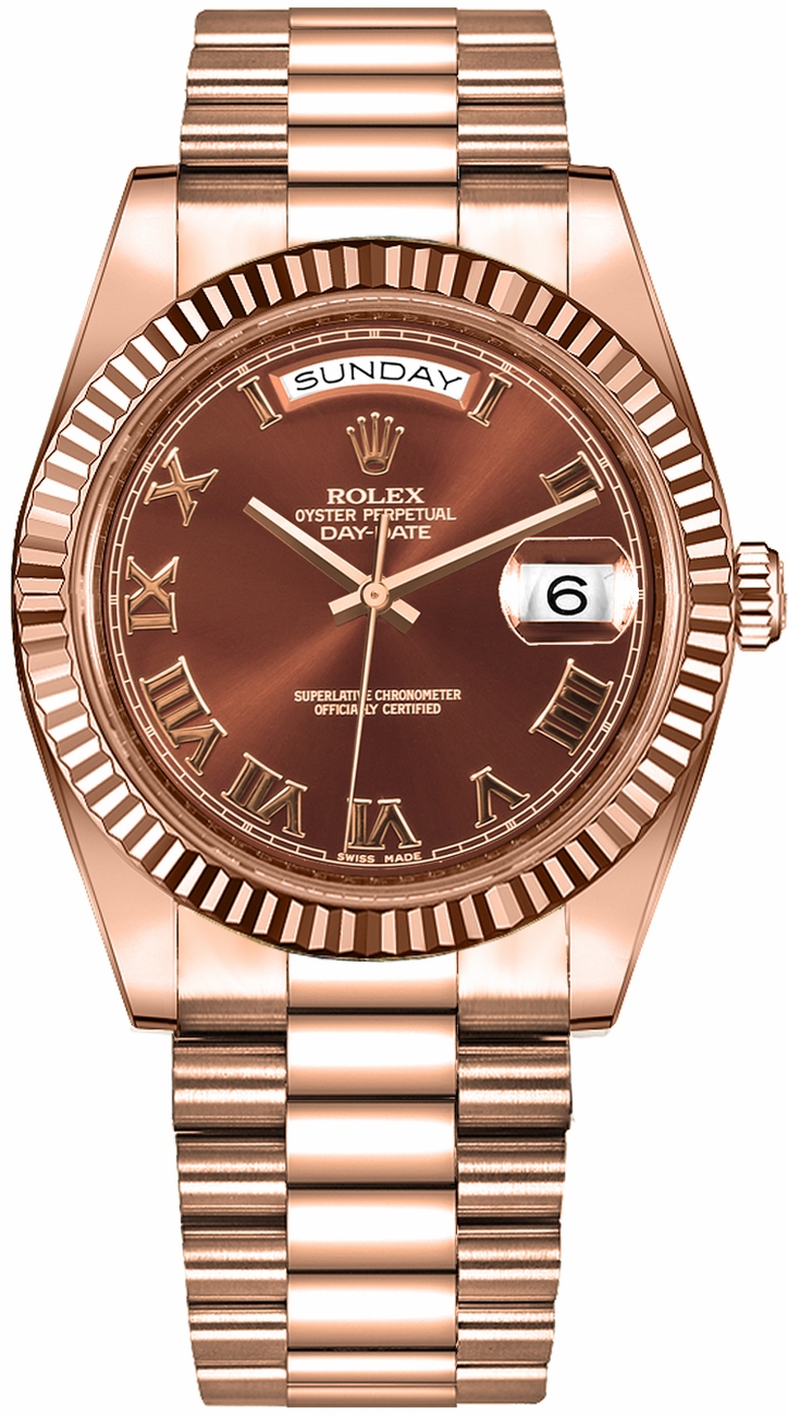 Rolex Day-Date Watches Mens Brown Self winding Automatic Chronometer 218235-0035 Watch