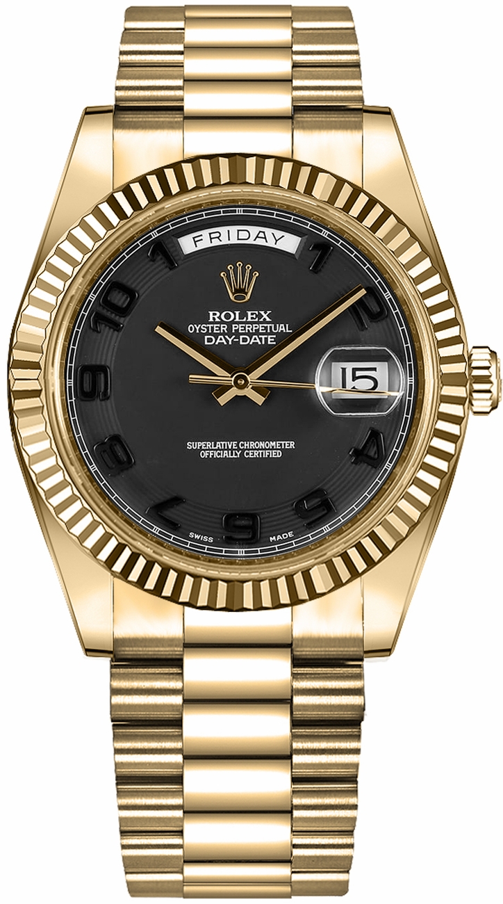Rolex Day-Date Watches Black Self winding Automatic Chronometer 218238-BLKCAP Watch