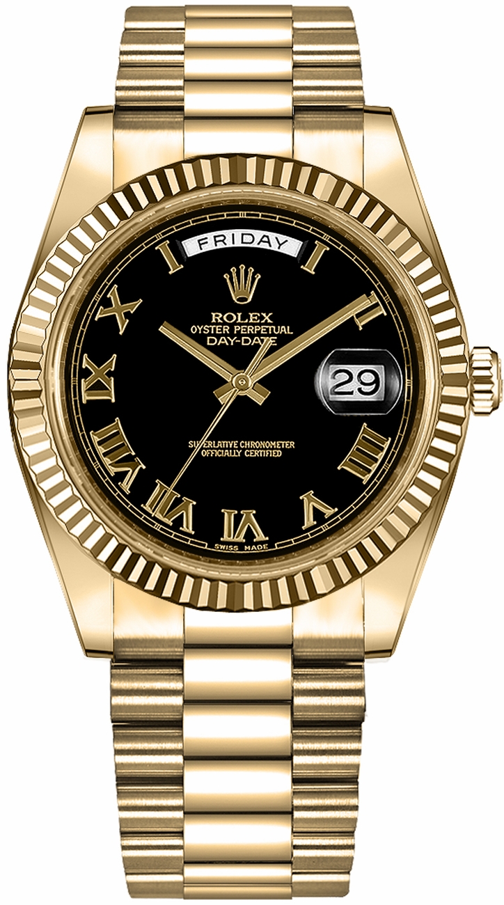 Rolex Day-Date Watches Black Self winding Automatic Chronometer 218238-0041 Watch