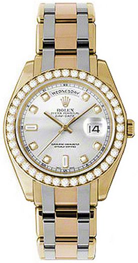 Rolex Day-Date Watches Mens Silver Self winding Automatic Chronometer 18948-SLVDDT Watch