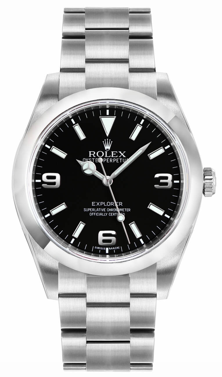 Rolex Explorer Watches Mens Black Self winding Automatic 214270-0001 Watch