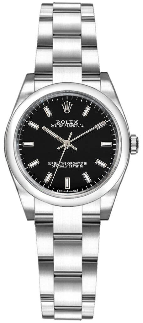 Rolex Oyster Perpetual Watches Ladies Black Self winding Automatic 176200-0017 Watch