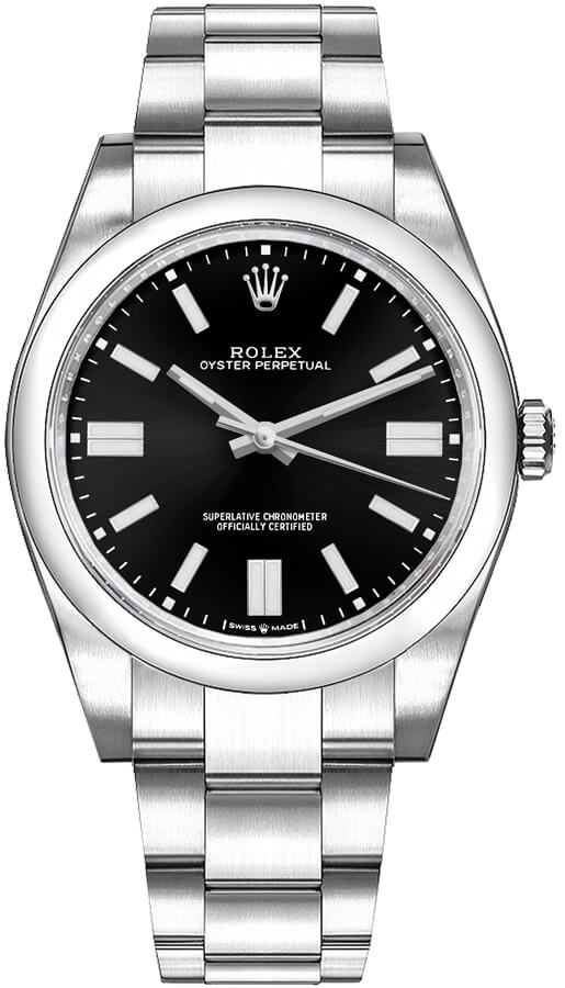 Rolex Oyster Perpetual Watches Mens Black Self winding Automatic 124300-0002 Watch
