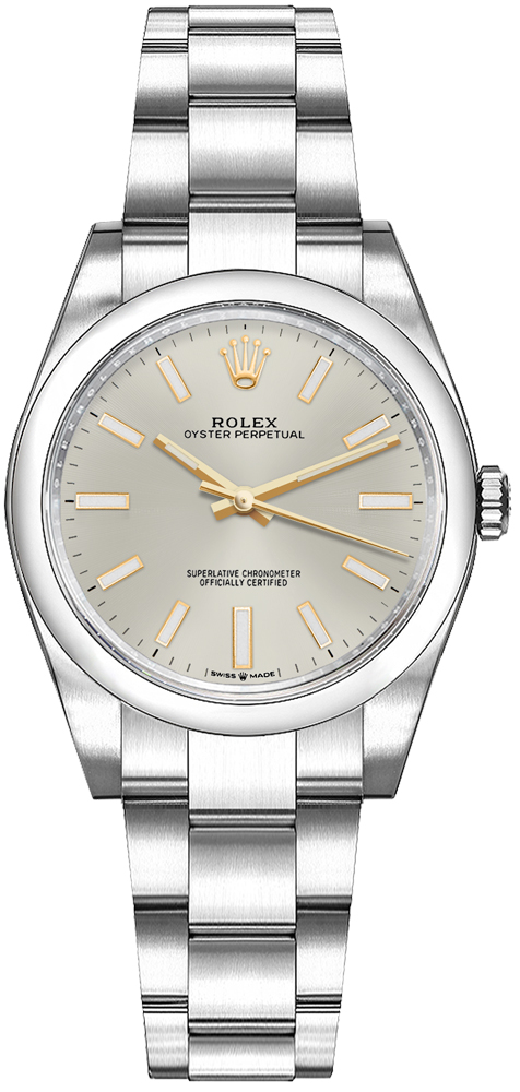 Rolex Oyster Perpetual Watches Ladies Silver Self winding Automatic 277200-0001 Watch