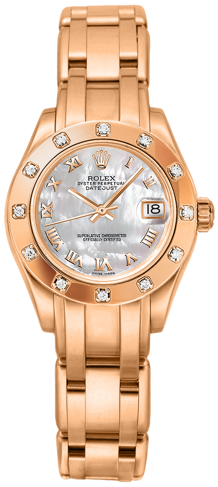 Rolex Pearlmaster Watches Ladies Mother of Pearl White Self winding Automatic 80315-MOP Watch