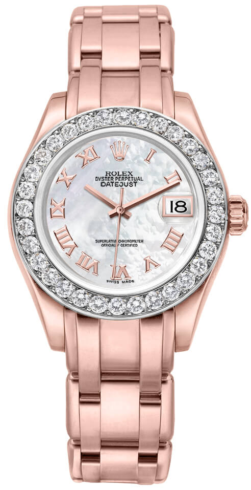 Rolex Pearlmaster Watches Ladies White Mother of Pearl Self winding Automatic 81285MRP-MOPRP Watch