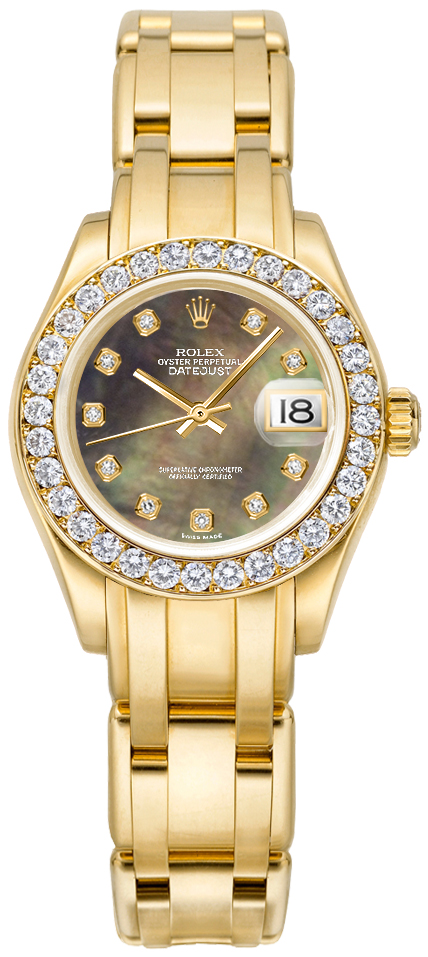 Rolex Pearlmaster Watches Ladies Mother of Pearl Black Self winding Automatic 80298-BMOPDDP Watch