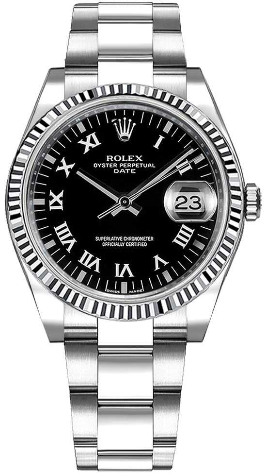 Rolex Oyster Perpetual Watches Ladies Black Self winding Automatic 115234-BLKRO Watch