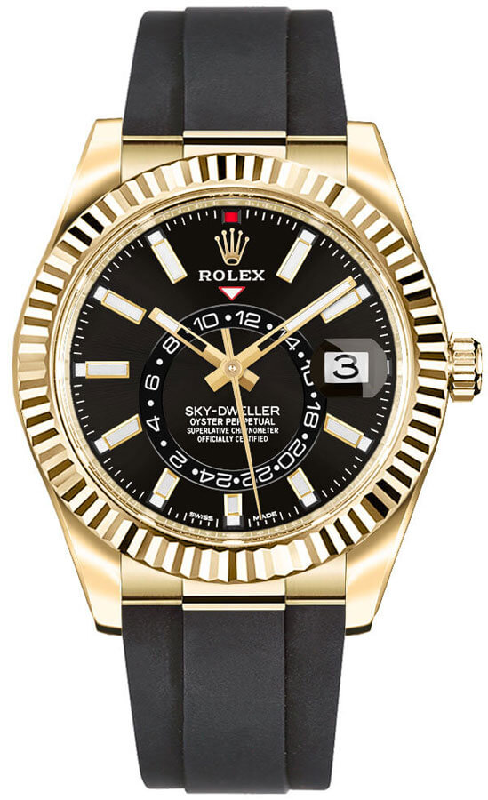 Rolex Sky-Dweller Watches Mens Black Self winding Automatic 326238-0009 Watch