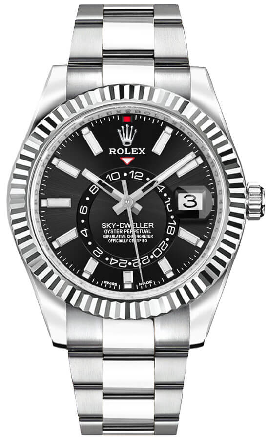 Rolex Sky-Dweller Watches Mens Black Self winding Automatic 326934-0005 Watch
