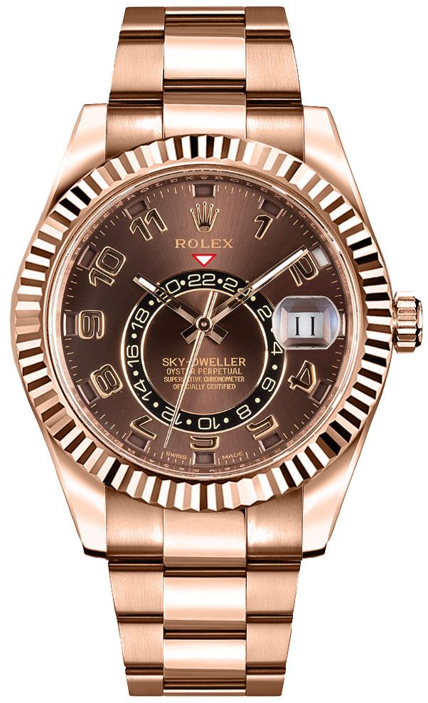 Rolex Sky-Dweller Watches Mens Chocolate Brown Self winding Automatic 326935-0003 Watch