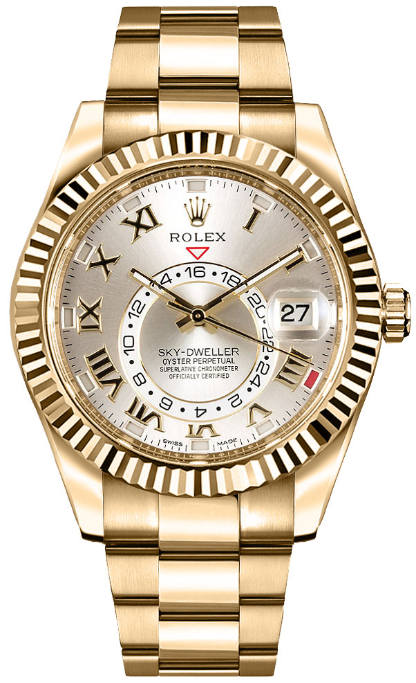 Rolex Sky-Dweller Watches Mens Silver Self Winding Automatic 326938-0001 Watch