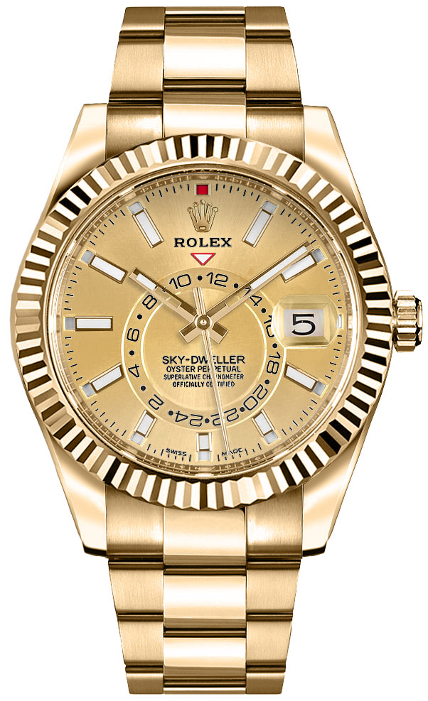 Rolex Sky-Dweller Watches Mens Champagne Self winding Automatic 326938-0003 Watch