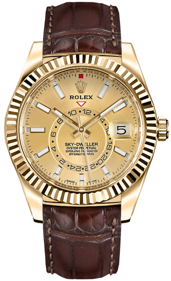 Rolex Sky-Dweller Watches Mens Champagne Self winding Automatic 326138-0006 Watch
