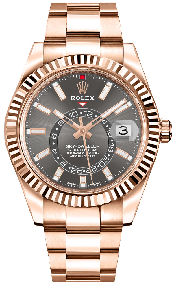 Rolex Sky-Dweller Watches Mens Dark Rhodium Self winding Automatic 326935-0007 Watch