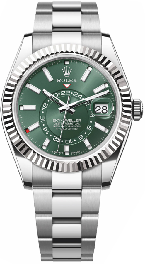 Rolex Sky-Dweller Watches Mens Green Self Winding Automatic 336934-0001 Watch