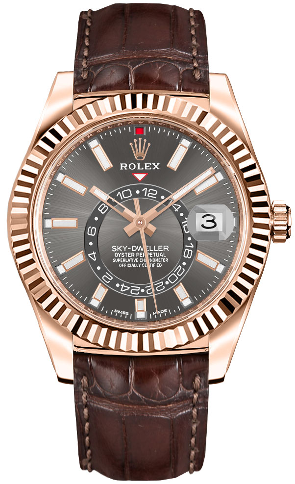 Rolex Sky-Dweller Watches Mens Dark Rhodium Self winding Automatic 326135-0008 Watch