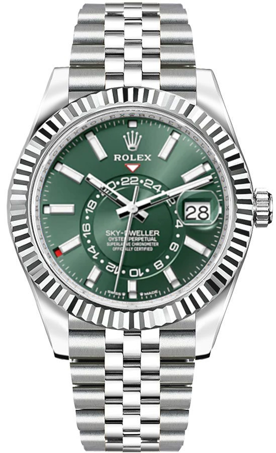 Rolex Sky-Dweller Watches Mens Green Self Winding Automatic 336934-0002 Watch